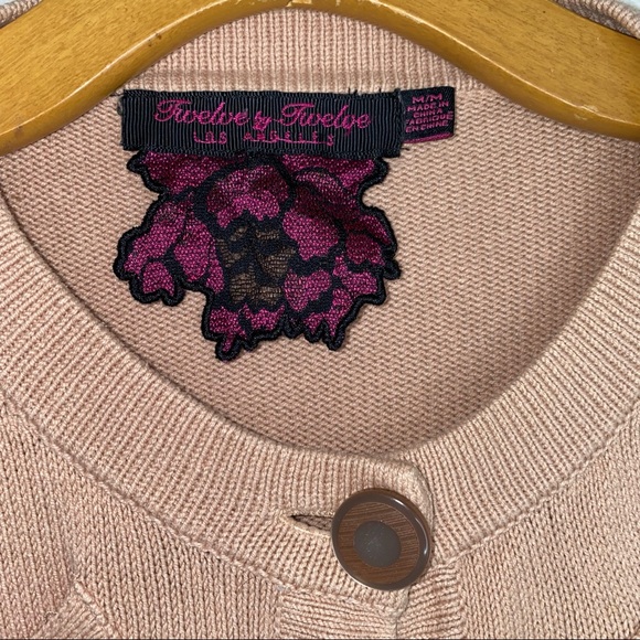 ❤️Donated❤️Twelve by Twelve “Los Angeles” Heavy Knit/Woven Button Up Cardigan - Picture 3 of 5